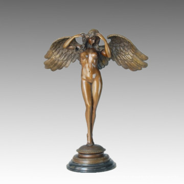 Mythologie Bronze Garten Skulptur Absteigend Nacht Deko Messing Statue TPE-145